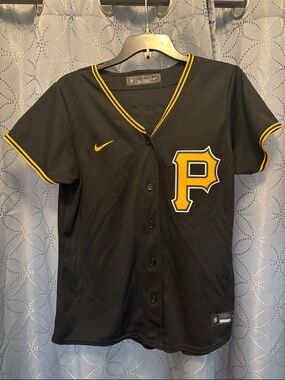 Nike Unisex Black and Yellow 'Bell' #55 Baseball Jersey